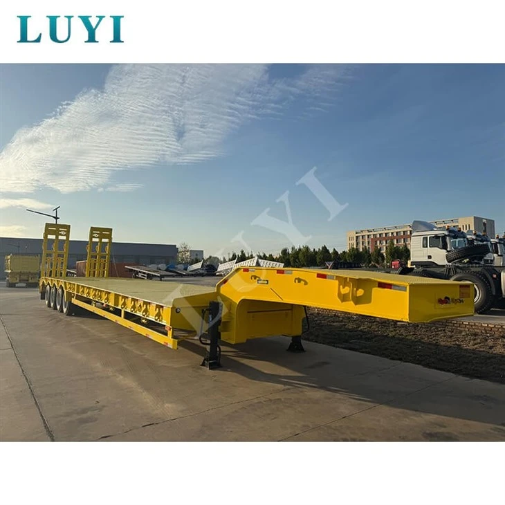 60Ton Container Transport Low-bed Semi-trailer factory 60Ton Container Transport Low-bed Semi-trailer factory