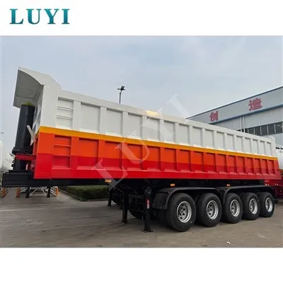 5 - Axle Heavy - Duty Trailer Dumb Dump 120 تنی ، تریلر کامیون خود بارگیری کربن